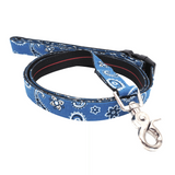 Blue Paisley - Leash - adjustable 85 to 140cm in length