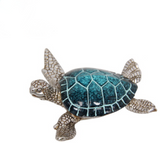 13cm Blue Turtle with a silver fins and head