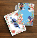 Deck of Aussie Bird and Flower Playing Cards - Beautifully created by Popcorn Blue - Deck with 1 card pulled