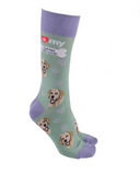 Sock Society - Dog - I love my Golden Labrador - Sage body with lavender top toes and heels