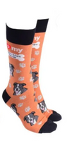 Sock Society - Dog - I love my Staffordshire Terrier - Ochre body with Black top toes and heels