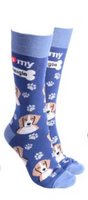 Sock Society - Dog - Beagle  - Navy Blue Body and Dusty blue tops toes and Heels