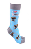 Sock Society - Dog - Boxer  - Light Blue Body and Grey tops toes and Heels