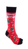 Sock Society - Dog - Boxer  - Red Body and Black tops toes and Heels