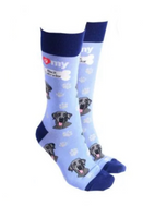 Sock Society - Dog - Black Labrador  - Light purple Body and Navy tops toes and Heels