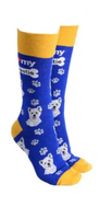 Sock Society - Dog - I love my Westie - Blue body with Yellow top toes and heels