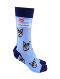 Sock Society - Dog - Blue Heeler  - Light Blue Body and Navy tops toes and Heels