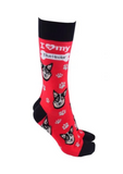 Sock Society - Dog - Blue Heeler  - Red Body and Black tops toes and Heels