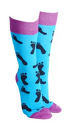 Sock Society Fun Feet Light blue  with Mauve Tops Toes and heels