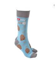 Sock Society - Dog - I love my Cocker Spaniel - Light Blue Body with Grey Tops toes and heels