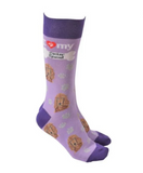 Sock Society - Dog - I love my Cocker Spaniel - Purple body with Deep Purple tops toes and heels
