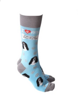 Sock Society - Dog - Cavalier King Charles  -  Blue Body and Grey tops toes and Heels