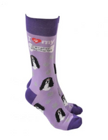 Sock Society - Dog - Cavalier King Charles  -  Purple Body and Dark Purple tops toes and Heels
