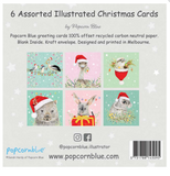 Silver Box of 6 Christmas card set Back of box - by Popcorn Blue - Australian Made