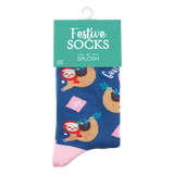 Christmas Festive Socks - Sloth