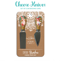 Lisa Pollock Set of 2 Cheese Knives on a Card - Bush Christmas design - Major Mitchel’s in Christmas hats