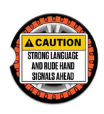 Ceramic Car Coasters - Caution Strong language and rude hand signals ahead
