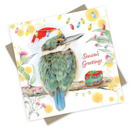 Kingfisher Season’s Greetings - Red box 6 illustrated boxed set of christmas card - Created by Popcorn Blue - Made in Australia