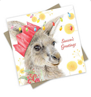 Season’s Roo Greetings - Christmas Card in Red box set of 6 - by Popcorn Blue - Australian Made