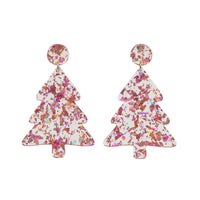 Christmas Earrings - Rose Gold Tree