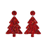 Christmas Earrings Red Tree