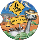 Ceramic Car Coasters - Cold Beer Next 5 km