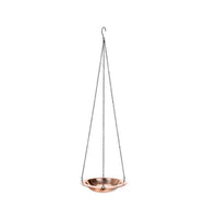 Hanging Copper base bird bath with black powder coated changing hangs 66cm height base 20cm in Diameter