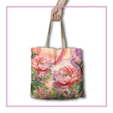 Coral Peony - Lisa Pollock Shopping Bags