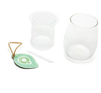 Cup Of Flora Mini Self watering Pot - Box contains Wick Inner Glass and Outer glass, plus a label.