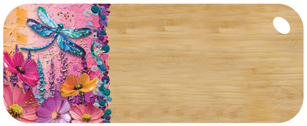 Lisa Pollock Playful Dragonflies Medium Bamboo Platter  resin dipped - 45cm x 18cm x 1cm