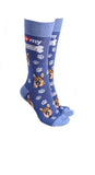 Sock Society - Dog - I love my German Shepherd - Navy Body with Dusty blue tops toes and heels