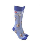 Sock Society - Dogs - Golden Retriever Socks with a Mauve body and Purple tops toes and heels