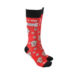 Sock Society - Dogs - Golden Retriever Socks with a Red body and Black tops toes and heels