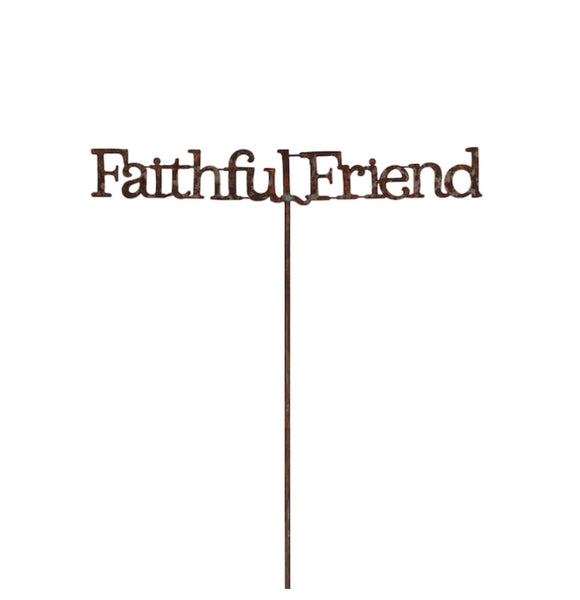Faith Friend Stake in Rust - 60cm h