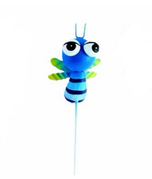 Happy Blue Bug on a Stake 32cm H