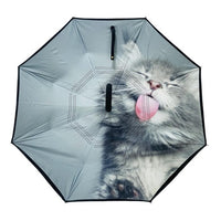 Reversible umbrella - Sasssy Cat pictured on the inside.