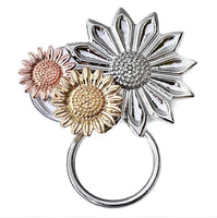 Silver Gold and Copper coloured flowers Magnetic Spec holder