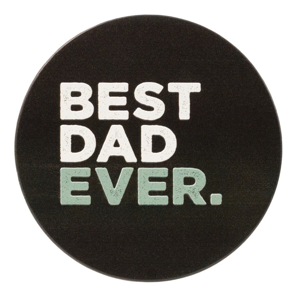 Ceramic Coaster - Saying - Best Dad Ever - Cork backed. Great Gift for DAD