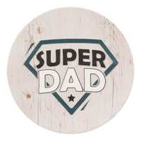 Ceramic Coaster - Saying - Super Day - Corked Backed - great gift for Dad