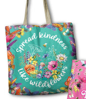Spread Kindness Like wildflowers Reusable Carry Bag by Lisa Pollock