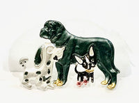 Brooch with 3 different dogs