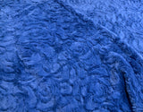 True Blue Beautiful Luxurious blanket with rose design. Double layered for a warm throw.  Dimensions: 160cm x 160 cm