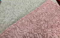 Salmon and Taupe Beautiful Luxurious blanket with rose design. Double layered for a warm throw.  Dimensions: 160cm x 160 cm