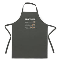 Fun and Quirky Aprons for Dad on Fathers Day. Saying states - BBQ Timer - Rare, Medium and Well.