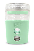 8oz Reusable Glass Coffee Travel Cup in Misty Mint
