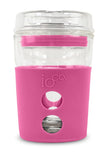 8oz Reusable Glass Coffee Travel Cup in Bossy Pink