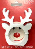 Beautiful Christmas Napkin Ring holders in festive reindeer design. Pack of 2
