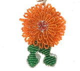 Colorful Beaded keyring - Aster shaped flower