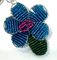 Colorful Beaded keyring Hibiscus