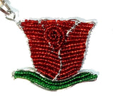 Colorful Beaded keyring In Rose shape